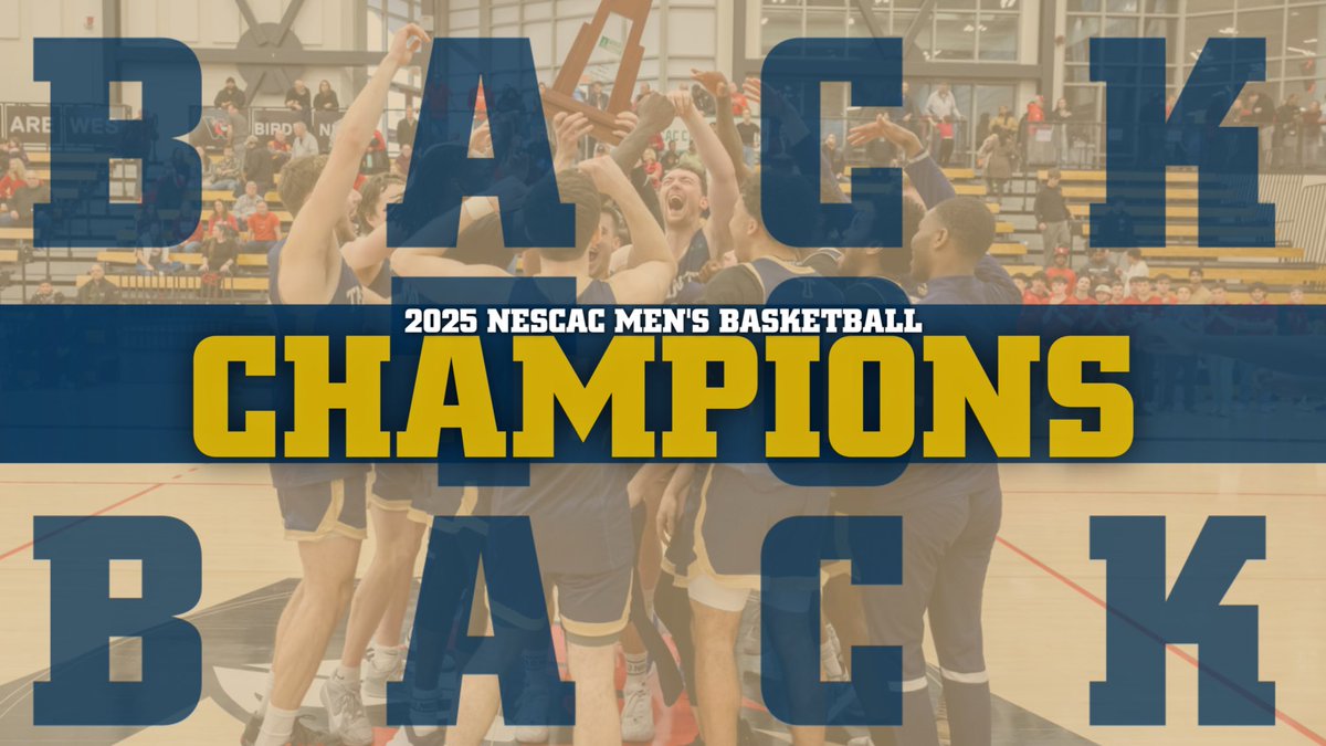 BantamSports's tweet photo. 2025 NESCAC Men’s Basketball Champions! 

@BantamHoops downed the top seeded Wesleyan University, 75-67, keeping their crown 👑 

#rollbants🐓 #backtoback #Champions https://t.co/lqfJvA2Epz