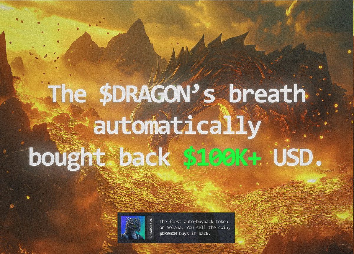 The $DRAGON's breath automatically bought back +100k+ USD.