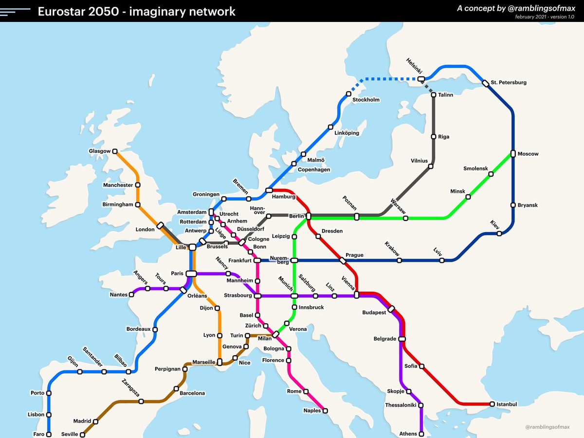 JosephDTech's tweet image. This potential rail network would be absolutely incredible.