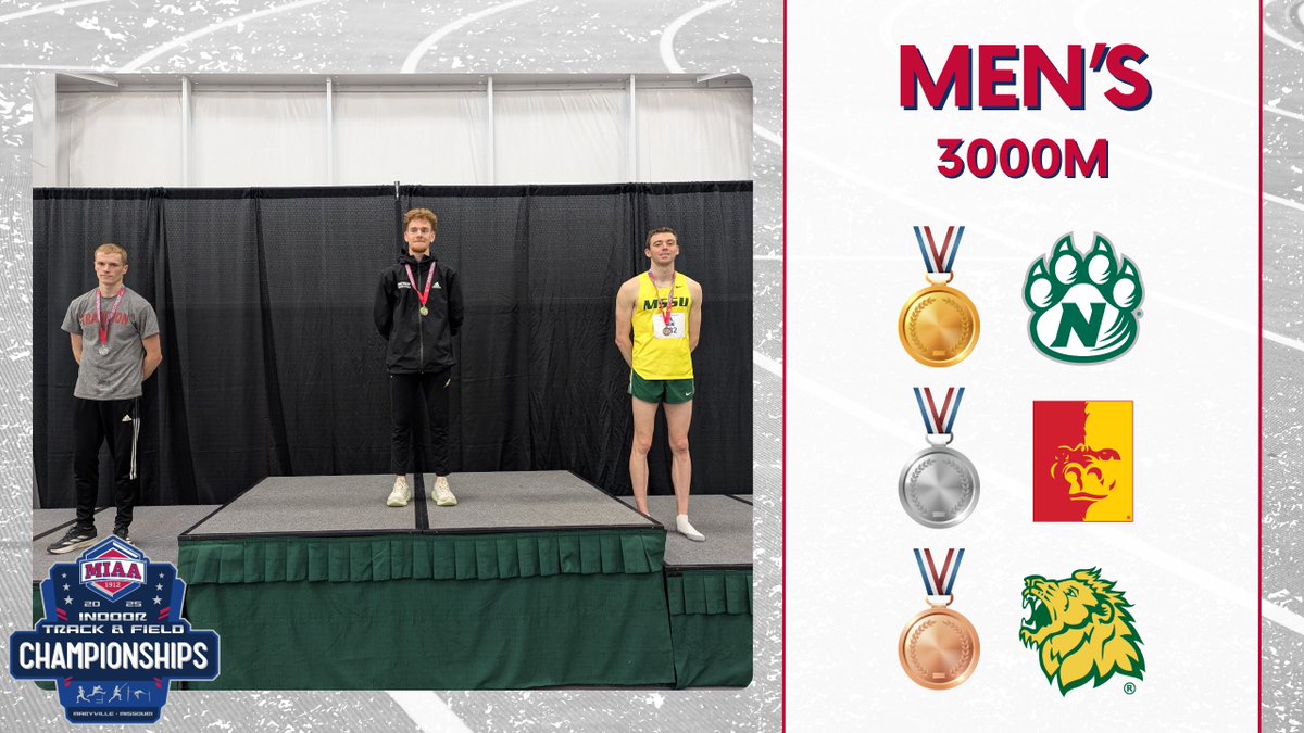 2025 𝙈𝙄𝘼𝘼 𝙄𝙣𝙙𝙤𝙤𝙧 𝙏𝙧𝙖𝙘𝙠 𝙖𝙣𝙙 𝙁𝙞𝙚𝙡𝙙 𝘾𝙝𝙖𝙢𝙥𝙞𝙤𝙣𝙨𝙝𝙞𝙥𝙨

Men's 3000m
🥇 Grant Bradley (7:57.71)
🥈 Mason Strader (7:58.84)
🥉 Ryan Riddle (8:01.45)

#BringYourAGame