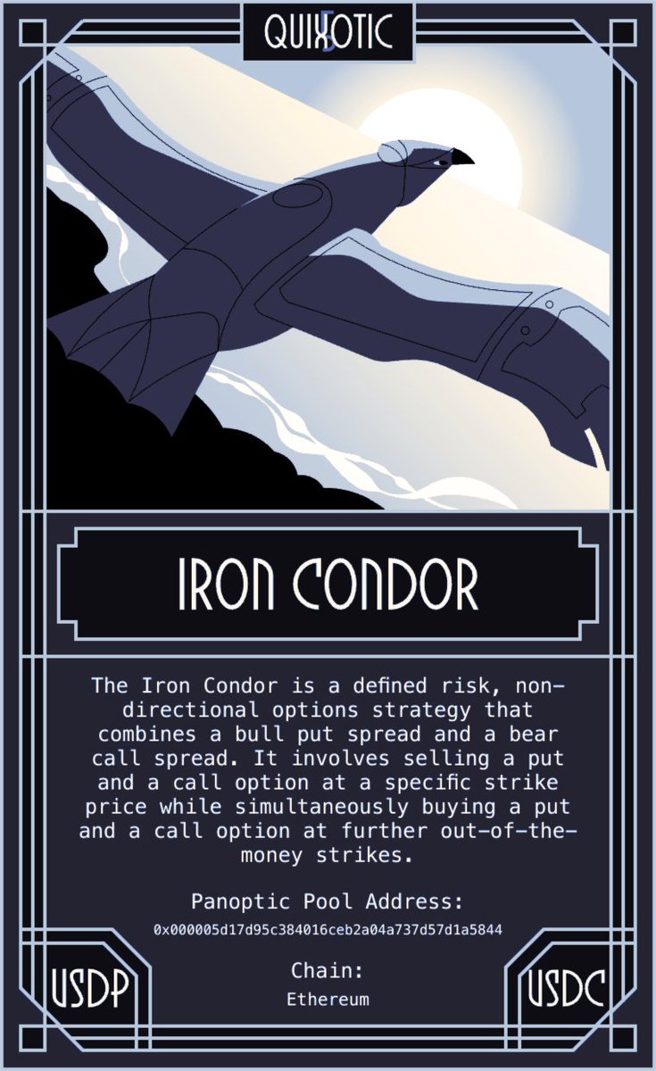 📢 New Market Created on Panoptic!

💰 Market: $USDC / $USDP (30 bps)
⛓️ Chain: Ethereum
🎲 NFT Rarity: 5 - Quixotic
📈 NFT Strategy: Iron Condor

Check it out: app.panoptic.xyz/markets/Ethere…