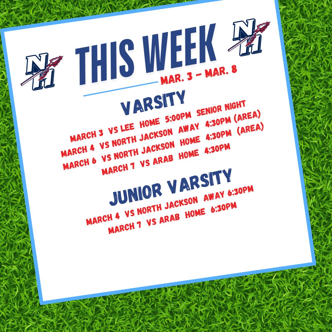 New Hope HS Baseball (@newhopehsbaseb1) on Twitter photo π¨Big week before spring break next week.
Monday - Senior Night
Tuesday and Thursday - Area Play
Come out and cheer on the Indians this week. <a href="/NHHS_Indians/">New Hope High School</a> π¨Big week before spring break next week.
Monday - Senior Night
Tuesday and Thursday - Area Play
Come out and cheer on the Indians this week. <a href="/NHHS_Indians/">New Hope High School</a>