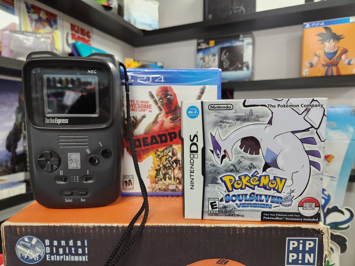 dimension_retro's tweet photo. * Arlington heights store  *
Some cool trades just in !!! 
~ Pippin Atmark complete in box!! 😱rare!!
~ Pokemon Soulsilver big box with pokewalker !! 
 ~ Turboexpress TG16!! 
~ Deadpool Ps4 sealed!!
And more !!! 
We are always buying!! Cash/store credit. 
#arlingtonheights https://t.co/0jWlf4Vo8j