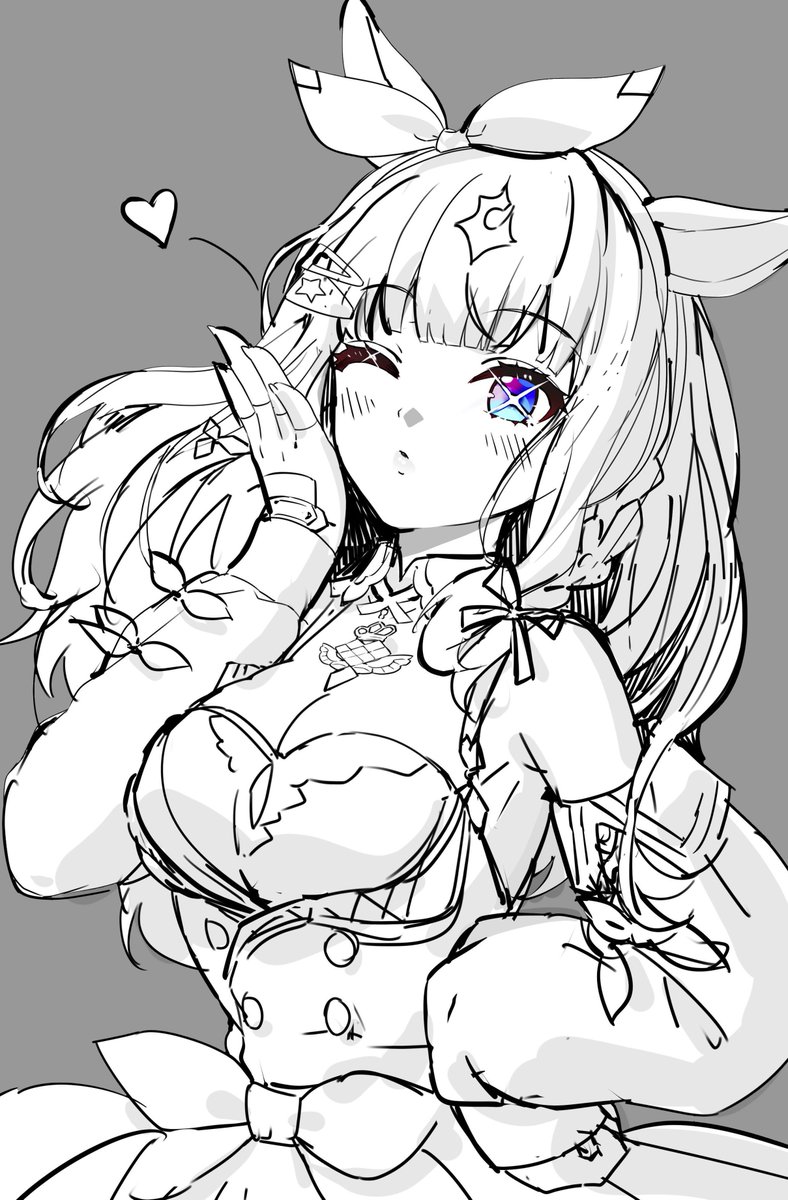 アーモンドアイちゃん描きたいなってラフ 