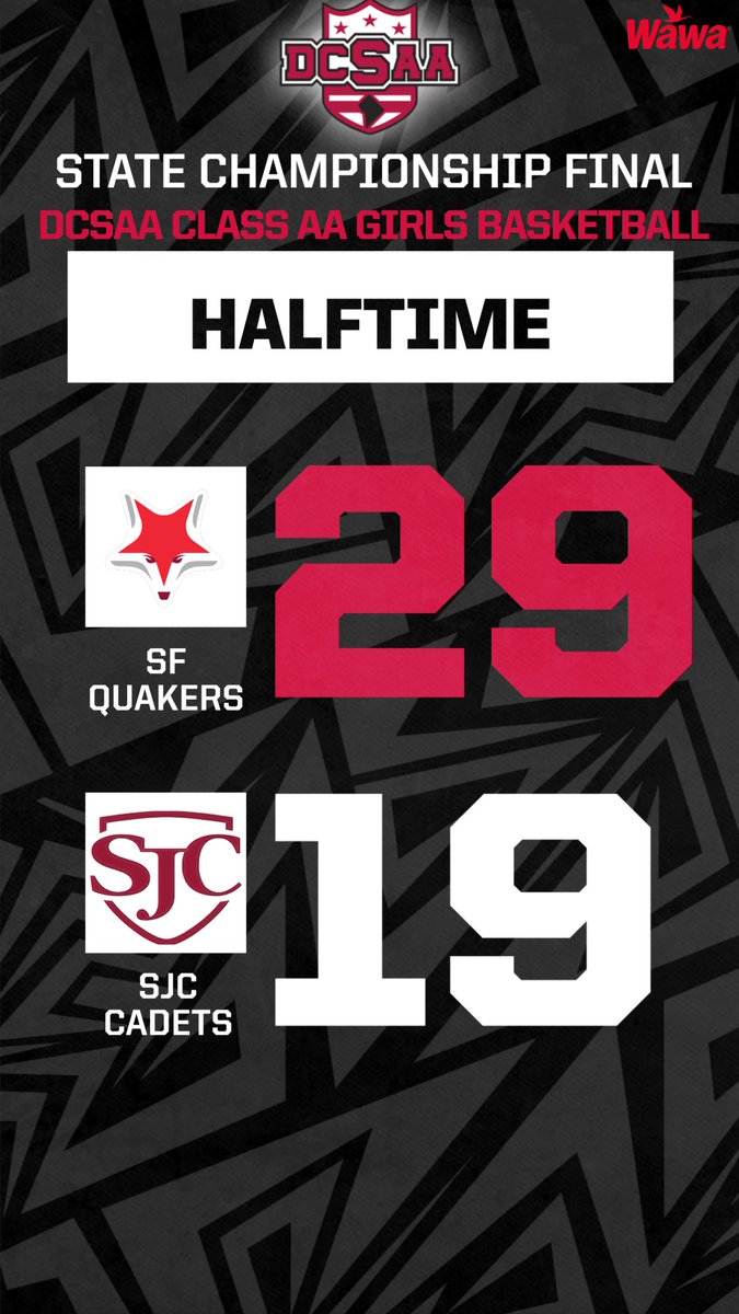 DCSAASports's tweet image. End of second quarter. SF Quakers leading 29 - SJC Cadets 19. #DCSAA #ClassAA #gameday #dcsaastatechampionship #basketball #dcbasketball #girlsbasketball
