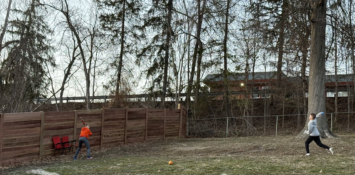 First wiffle ball game of the spring...