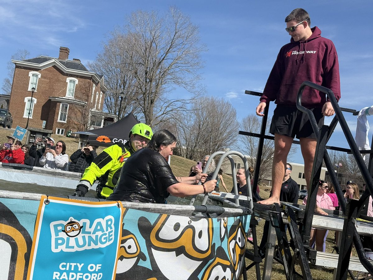 The Hokie Way (@thehokieway) on Twitter photo The 2025 New River #polarplunge was a huge success! <a href="/HokiesFB/">Virginia Tech Football</a>’s Johnny Garrett, Montavious Cunningham, Aycen Stevens, and Brett Clatterbaugh had a great time cheering on plungers in support of Special Olympics Virginia. The 2025 New River #polarplunge was a huge success! <a href="/HokiesFB/">Virginia Tech Football</a>’s Johnny Garrett, Montavious Cunningham, Aycen Stevens, and Brett Clatterbaugh had a great time cheering on plungers in support of Special Olympics Virginia.