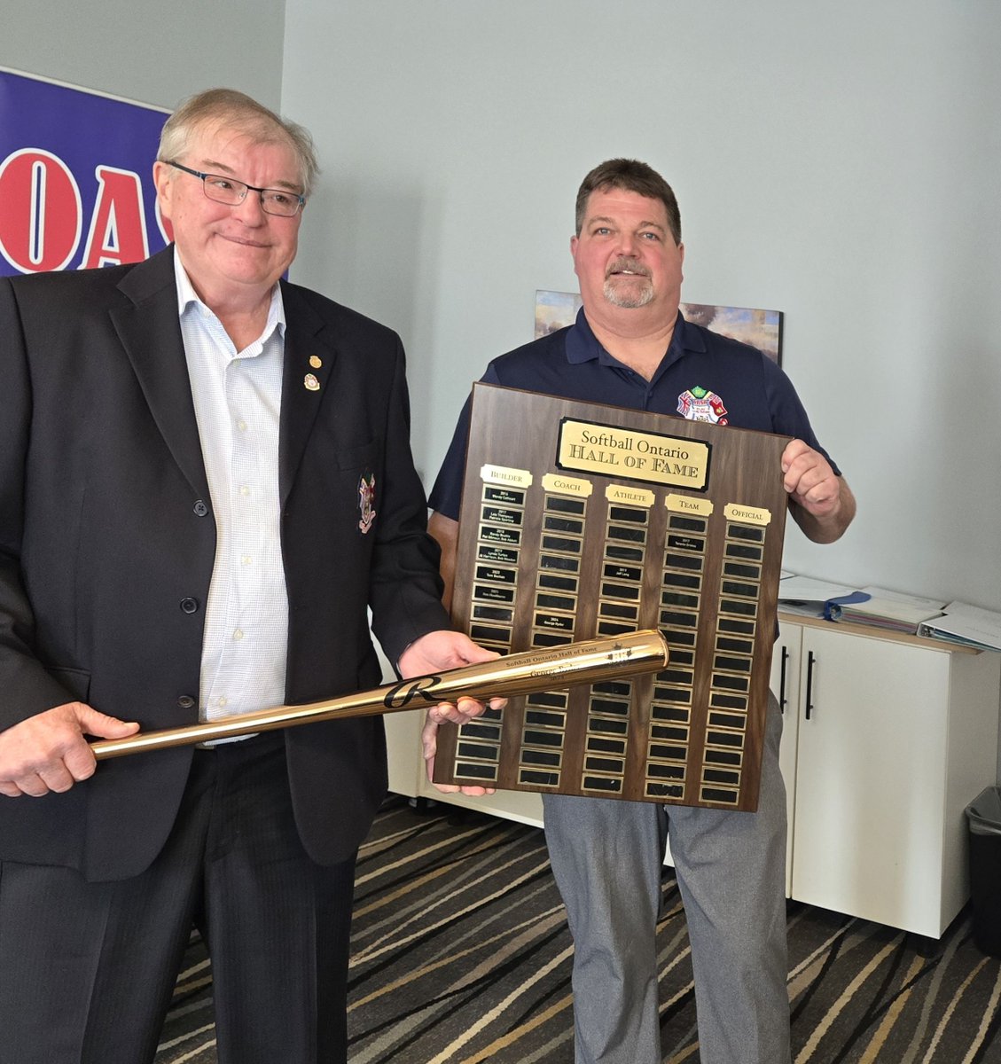 OASA Softball (@oasasoftball) on Twitter photo OASA President Mike Mulvey congratulates Past President George Ryder on his induction into the <a href="/SoftballOntario/">Softball Ontario 🥎</a> Hall of Fame. OASA President Mike Mulvey congratulates Past President George Ryder on his induction into the <a href="/SoftballOntario/">Softball Ontario 🥎</a> Hall of Fame.