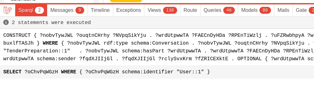 madbob's tweet image. Ad esempio, oggi ho abbozzato un adattatore per #DebugBar. Così posso comodamente vedere le query #SPARQL che vengono generate, valutarle, ed eventualmente introdurre qualche ottimizzazione.