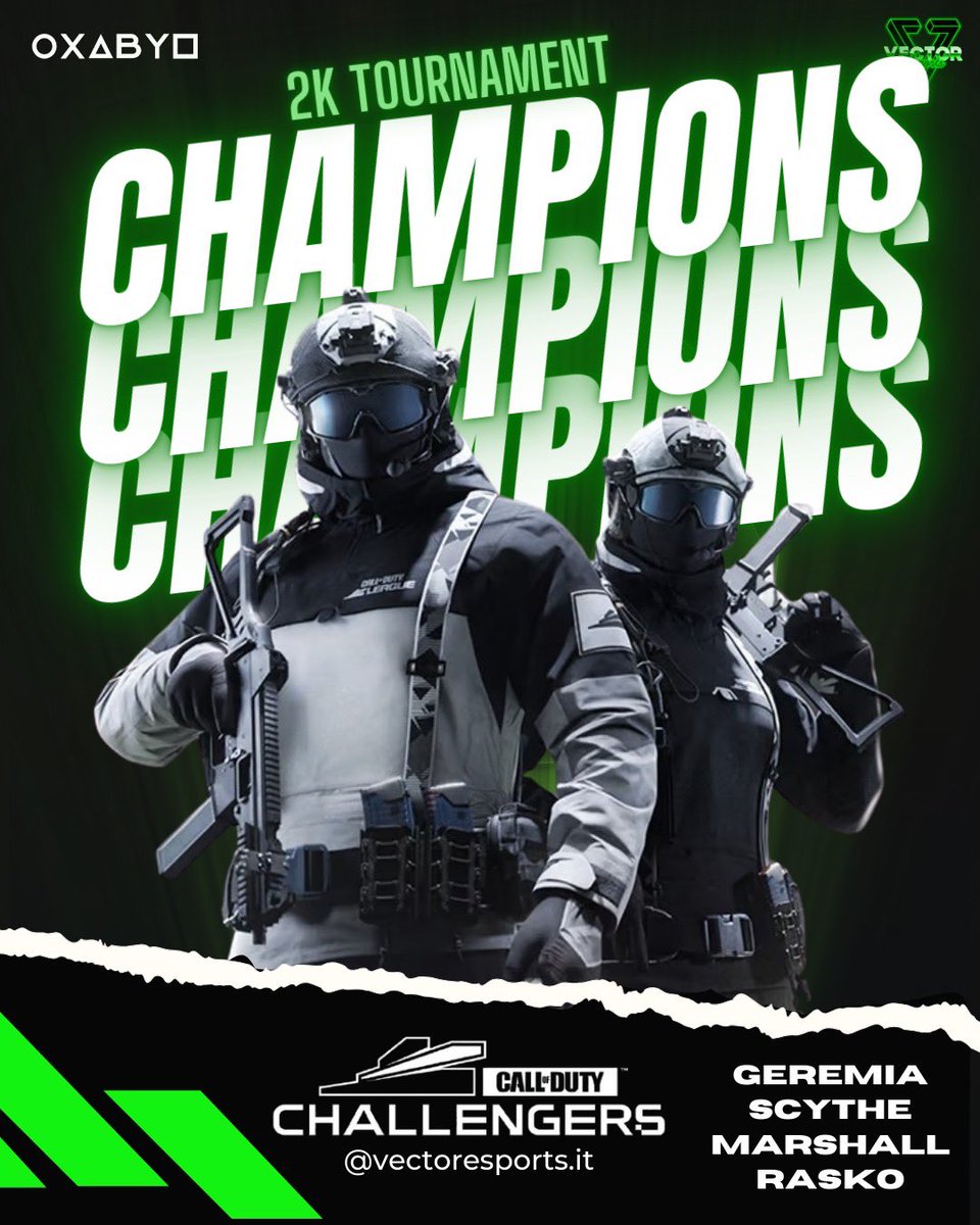 VECTOR eSports (@vector__esports) on Twitter photo WE ARE ON TOP
WE ARE YOUR <a href="/CODLeague/">Call of Duty League</a> CHALLENGERS CUP #7 CHAMPIONS
๐<a href="/fkkngeremia/">GERE</a>
๐ค<a href="/scythe_V_/">scytheszn_</a>
๐<a href="/Marshall9__/">Marsh</a>
๐ค <a href="/Rasko2212/">Rasko</a>
๐ค<a href="/ItsTeooo_/">ItsTeoo๐งฉ</a>
Non ci sono parole WE ARE ON TOP
WE ARE YOUR <a href="/CODLeague/">Call of Duty League</a> CHALLENGERS CUP #7 CHAMPIONS
๐<a href="/fkkngeremia/">GERE</a>
๐ค<a href="/scythe_V_/">scytheszn_</a>
๐<a href="/Marshall9__/">Marsh</a>
๐ค <a href="/Rasko2212/">Rasko</a>
๐ค<a href="/ItsTeooo_/">ItsTeoo๐งฉ</a>
Non ci sono parole