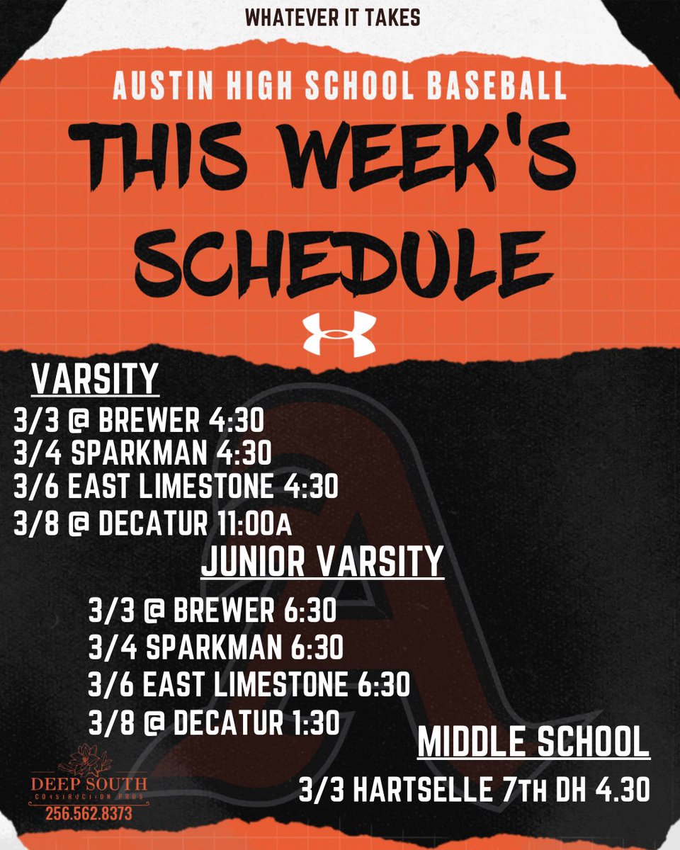 Week Four! Last week before Spring Break. Another busy week with four games for both Varsity and JV. 

Whatever It Takes!