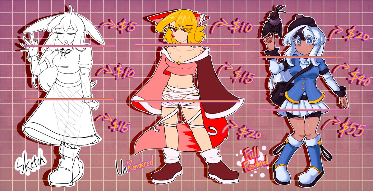 ChicaBonBon2's tweet image. Finally...... COMMISSION OPEN!!!!!!! There will be more options in the future but just something simple first (. ❛ ᴗ ❛.)
Payment accepts Kofi and PayPal (Kofi link in replies)