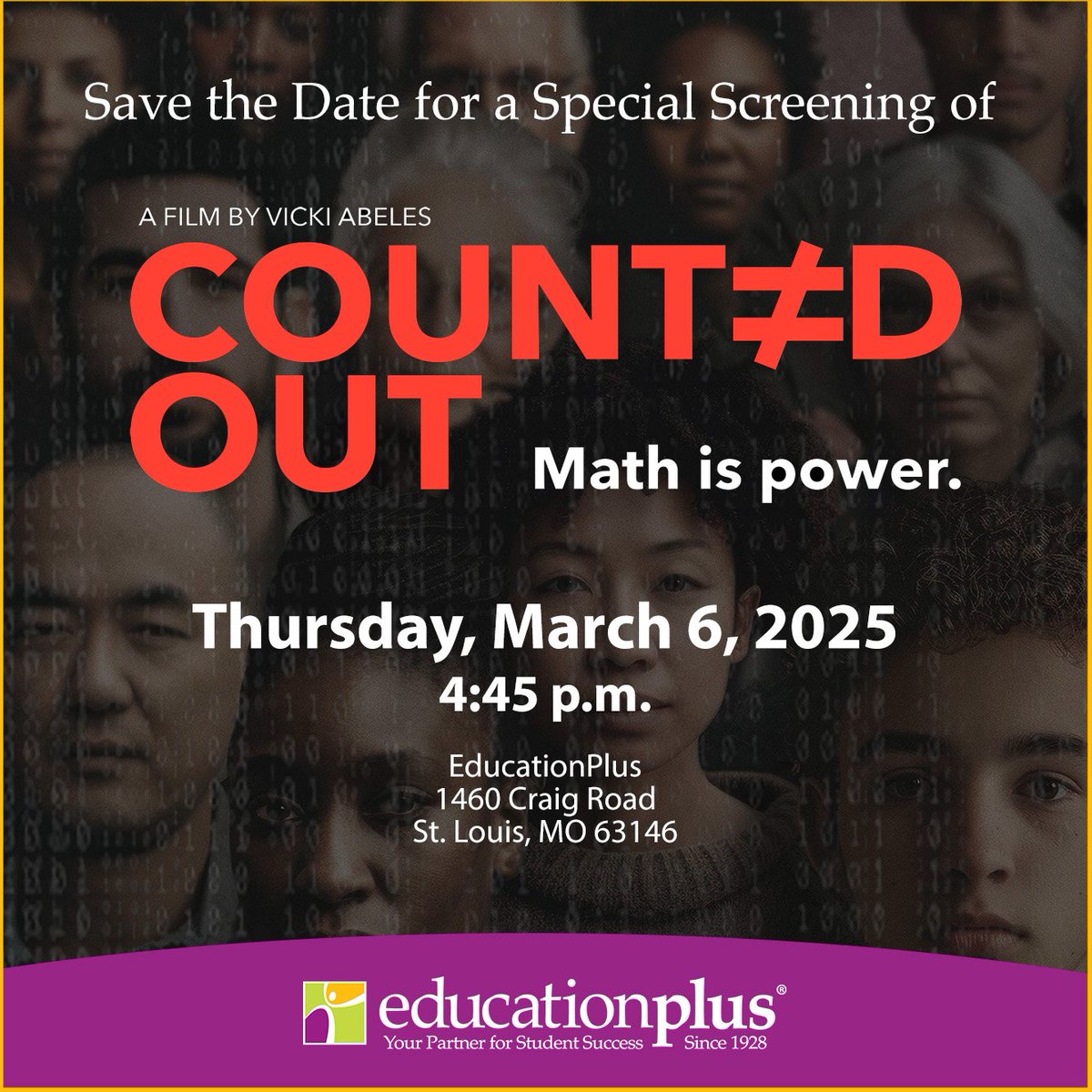 Registration is now open for the Free Screening of the documentary “Counted Out” on March 6.  
This screening is free but registration is requested. 
Let us know you're coming at go.edplus.org/CountedOut  

Check out a sneak peek of the documentary here! youtube.com/watch?v=M5a2la…