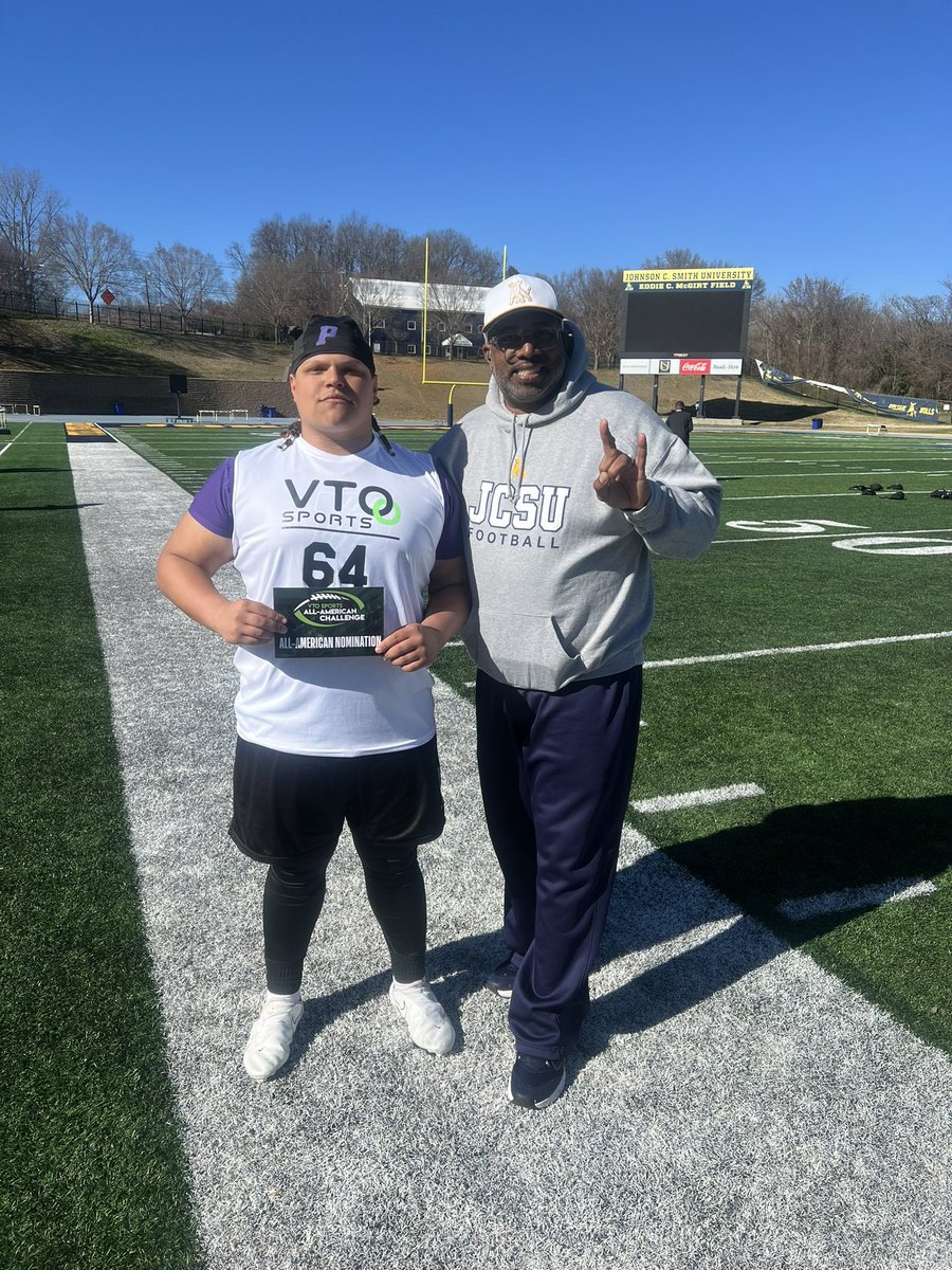 John "BIG TONKA" Dilone (@johndilone5) on Twitter photo Thank you <a href="/VTOSPORTS/">VTO Sports</a> and <a href="/JCSUFootball/">Golden Bulls</a> for having me at your camp and today I earned top five lineman and nominated for all American camp also winning the bench press competition of 185 for 34 reps
<a href="/CoachSimmons_/">Coach Simmons</a> <a href="/SpaceCoachOL/">Coach Space</a>
<a href="/CoachFlowers/">Coach Maurice Flowers</a> <a href="/PHSFBRecruiting/">PalisadesFB Recruiting</a> Thank you <a href="/VTOSPORTS/">VTO Sports</a> and <a href="/JCSUFootball/">Golden Bulls</a> for having me at your camp and today I earned top five lineman and nominated for all American camp also winning the bench press competition of 185 for 34 reps
<a href="/CoachSimmons_/">Coach Simmons</a> <a href="/SpaceCoachOL/">Coach Space</a>
<a href="/CoachFlowers/">Coach Maurice Flowers</a> <a href="/PHSFBRecruiting/">PalisadesFB Recruiting</a>
