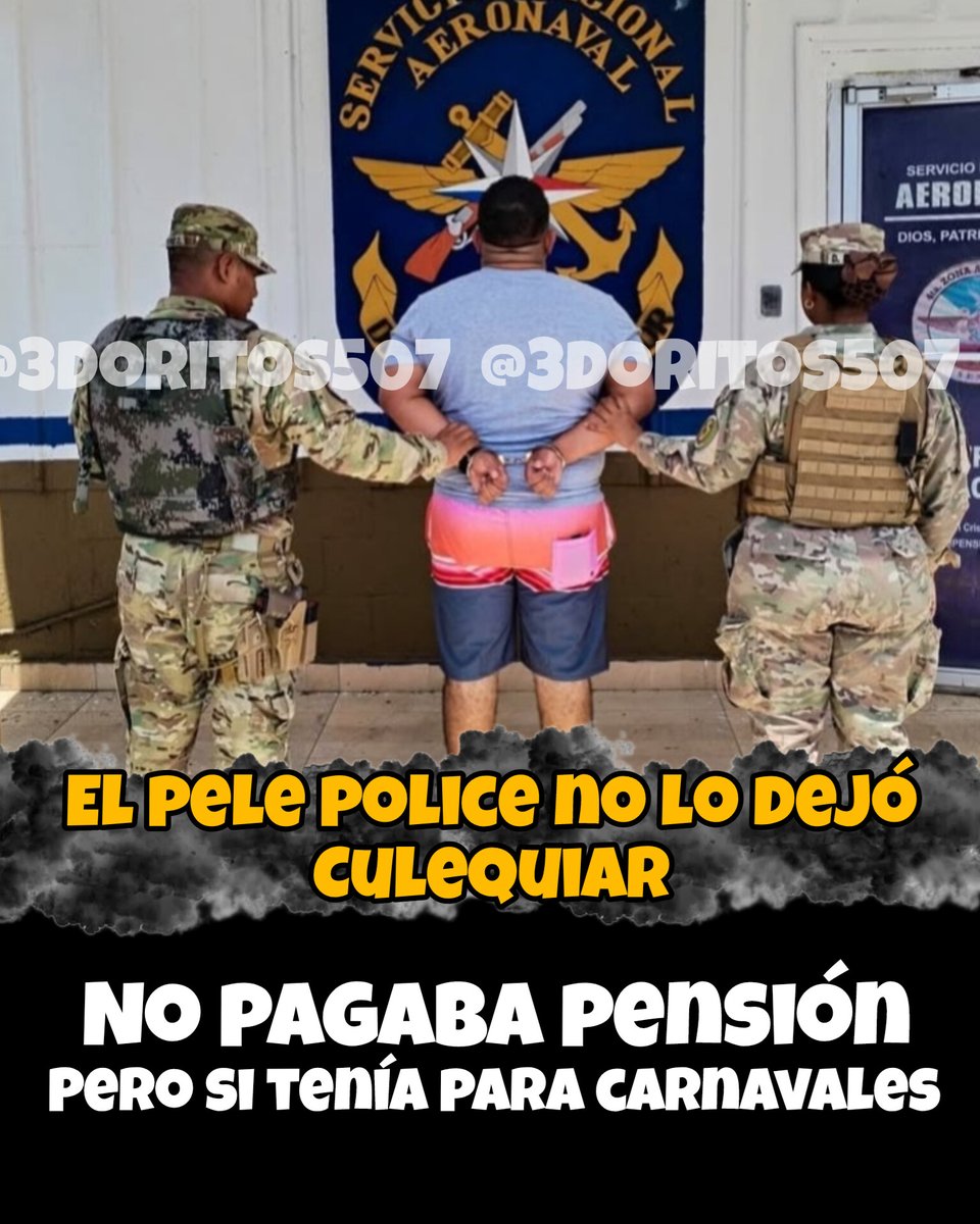 Detienen a un hombre en Colón por no pagar pensión alimenticia. 
Tenía para carnavalear y no para asumir sus responsabilidades.