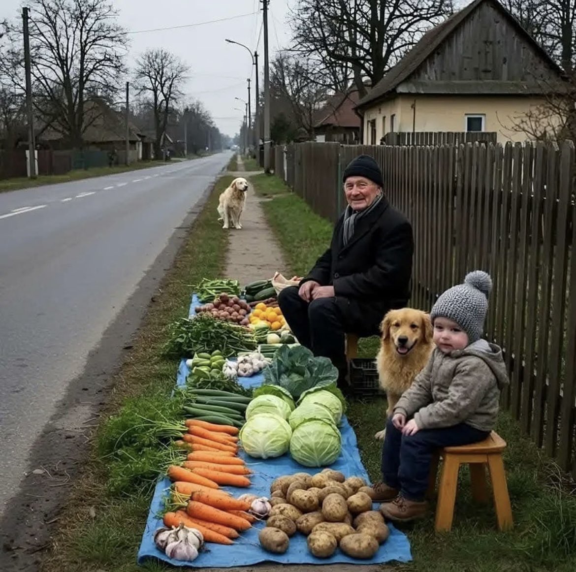 D_minor_lover's tweet image. 나를 위한 추천 사진. 폴란드라는데 집에서 키운 채소와 과일을 내다파는  거라고. 와, 근데 종류도 다양하고 때깔이 참 좋고 강아지들이 너무 귀엽다.