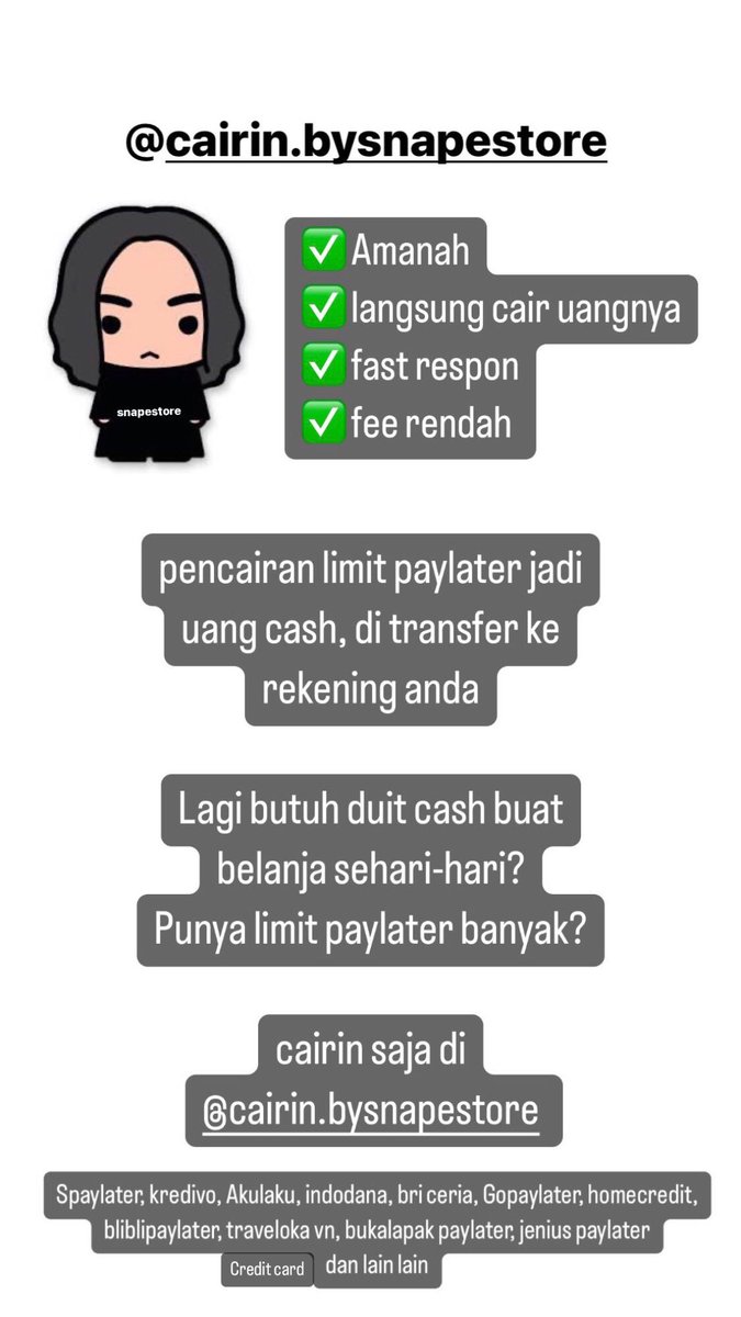 lisapremiumin's tweet photo. Open gestun jasa cairin limit semua paylater 

Spaylater 
Indodana
BRI Ceria
Akulaku
Kredivo
CC
Gopaylater dll

Aplikasi premium murah netflix spotify youtube we tv canva
Order👉 https://t.co/KwzpkktUh4
#testimonisnapestore

Aparatur Sipil negara #Oscars Hotman EFIN OOTD Murtad https://t.co/Y72jZzJuGn