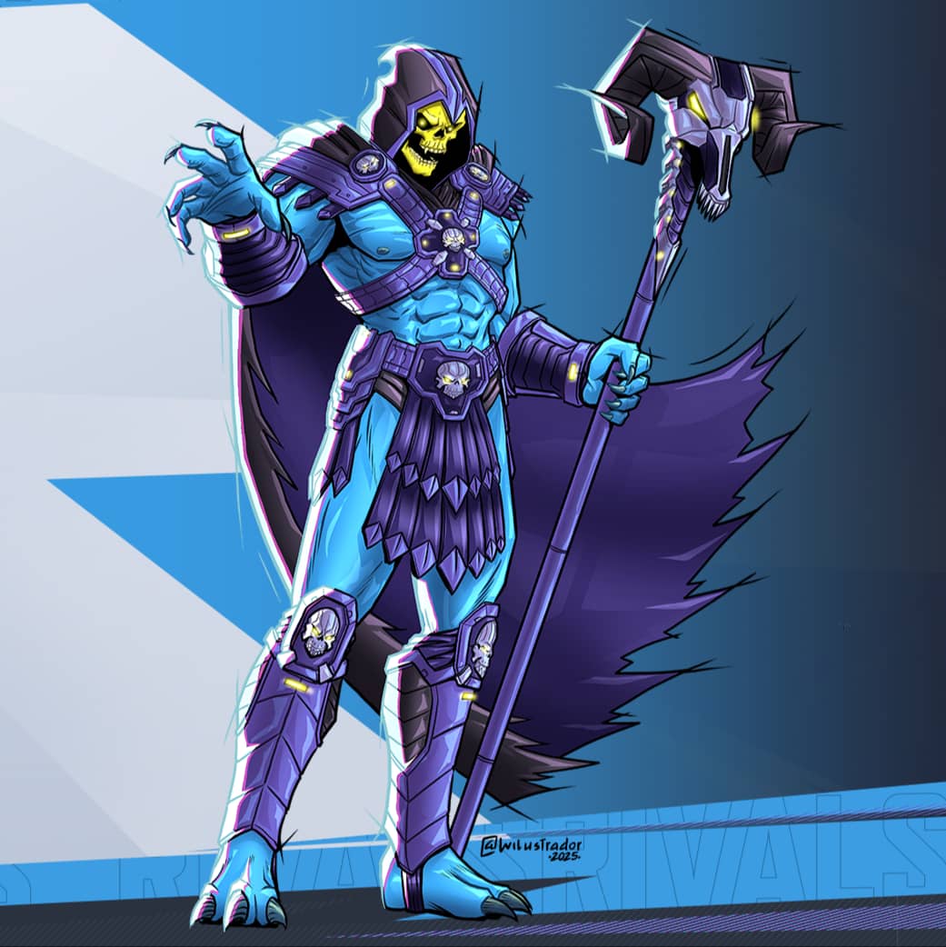 wilustrador's tweet photo. We continue playing with the style. And one of the suggestions was good old Skeletor from Master of the Universe. Can you suggest any other character? It can be from a comic, a manga, or a movie.

#skeletor #mastersoftheuniverse #motu #marvelrivals https://t.co/vpQygxzHcw