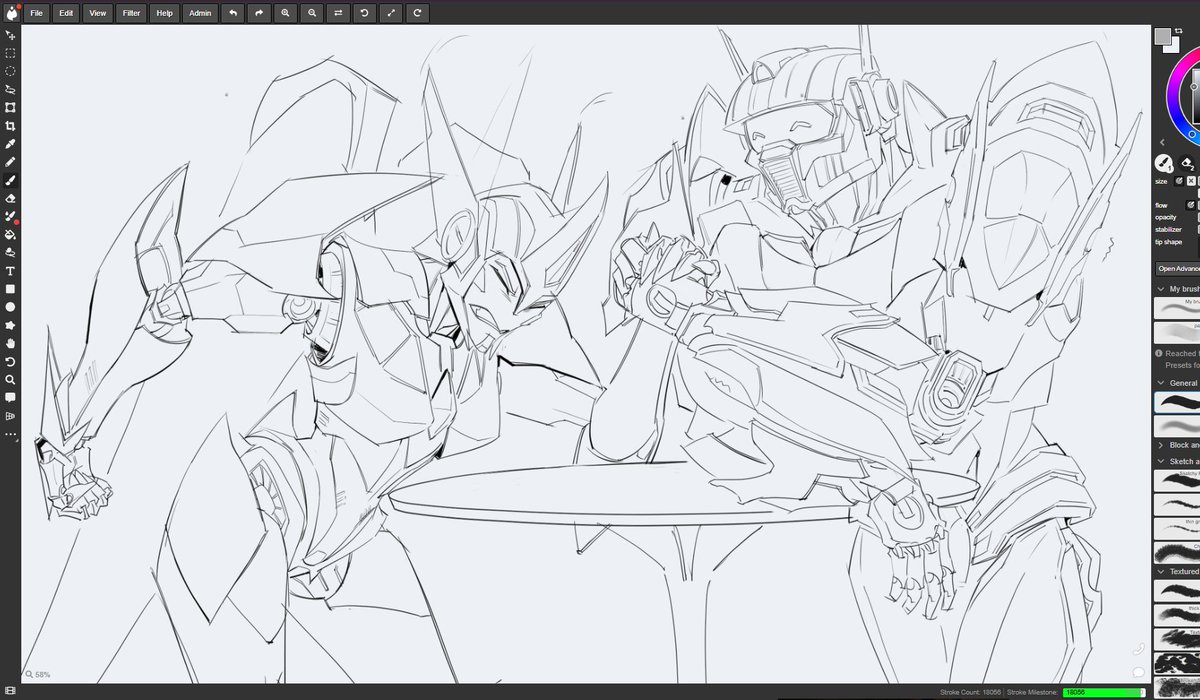 AsaderiChan's tweet image. I had some problems, so I had to switch to digital
I haven't drawn Transformers in a long time, so I got my shit together and finished this c0mm for @Metzo_ 
Please appreciate these hands👐