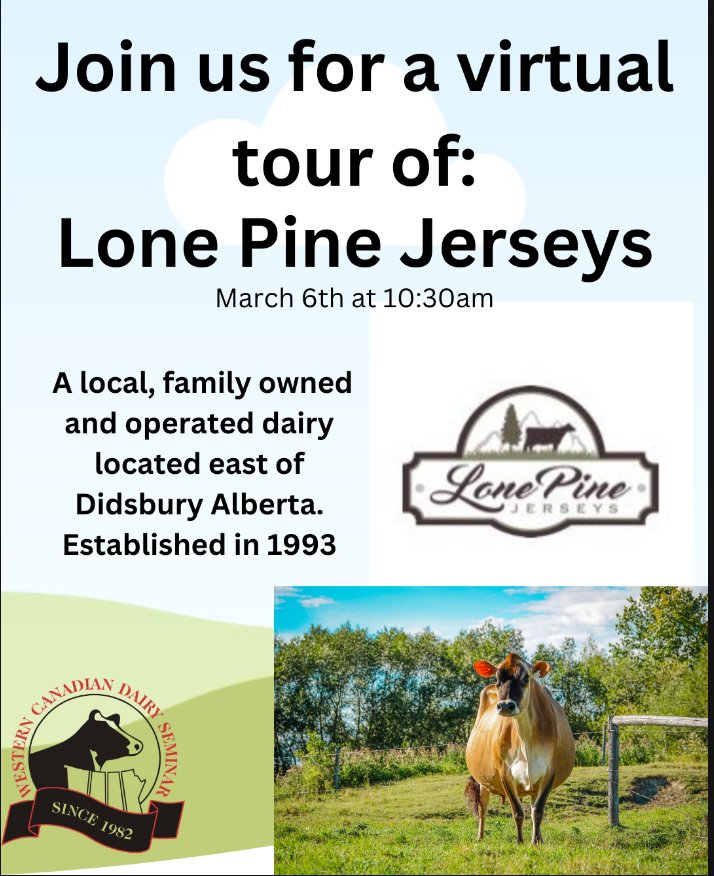 Join us on Thursday for the virtual farm tours and producer panel! Members from El Shaddai Dairies and Lone Pine Jerseys will be joining us this year!