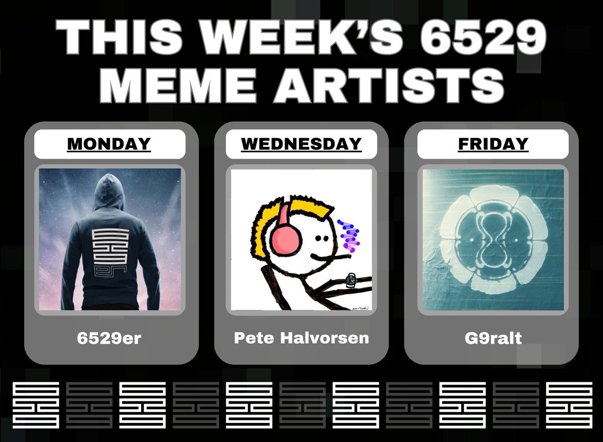This week in the 6529 Meme Card Art Collection features some incredible artworks from the following creators:

Monday - <a href="/6529er/">6529er</a>

Wednesday - <a href="/petehalvorsen/">Pete Halvorsen</a>

Friday - <a href="/G9ralt/">G9ralt</a>

Stay tuned for upcoming announcements on artwork reveals and drop details!