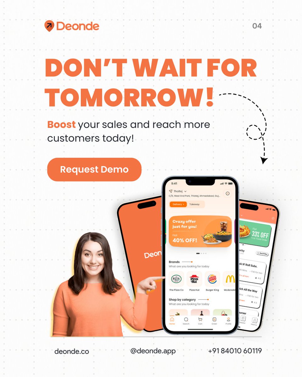 DeondeApp's tweet image. Say goodbye to lost orders and hello to growth! Meet Deonde – your ready-made online ordering solution! 🍔🥗

Stop waiting for tomorrow – request a demo today and watch your customer base grow! : bit.ly/3SF7DfN

#softwareasaservice #onlineorderingsolutions