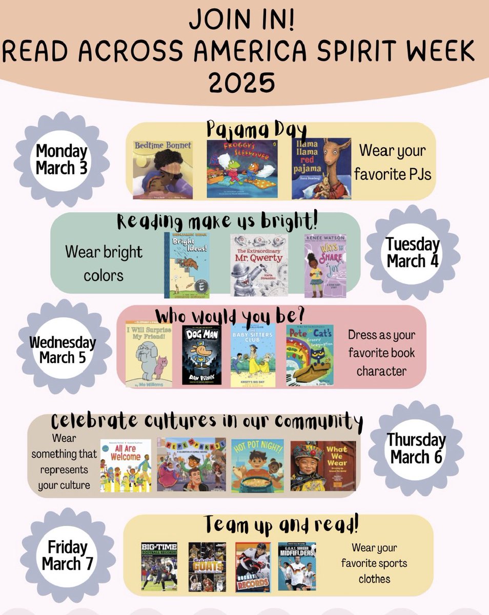 📣Read Across America Spirit Week is here!