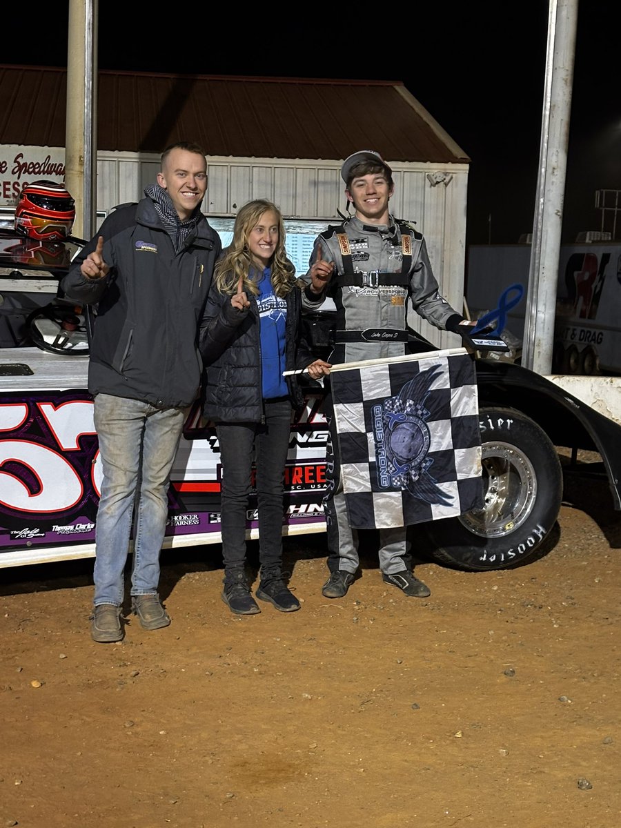 Got the W for Gigi at Cherokee! Can’t thank everyone enough who makes it possible for me to get to do this every week! #excelchassis
