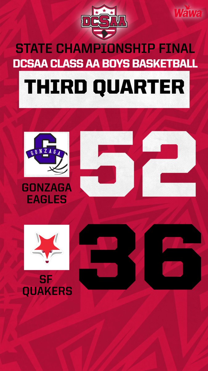 DCSAASports's tweet image. End of third quarter. Gonzaga 52 - Sidwell Friends 36 #DCSAA #ClassAA #gameday #dcsaastatechampionship #basketball #boysbasketball