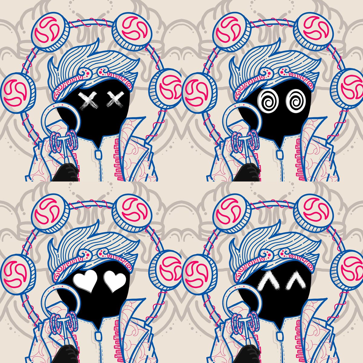 We’re very excited to announce our new collab traits with <a href="/RoomofHAN/">Roomofhan.algo</a>! These are dropping on Wednesday (3/5) and shuffled as fully equipped Wizards. 

As always, one of each set will be given away to two lucky 1/1 Club holders!