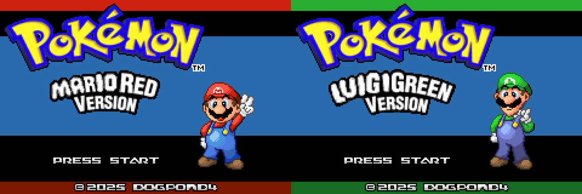 DogPond4's tweet image. Hey everyone!
It's time for me to officially announce the ROM hack I'm working on: Pokémon Mario Red & Luigi Green!
All 151 Pokémon will be replaced with Mario characters, along with plenty of surprises!