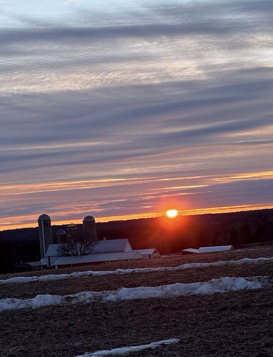 Farm view sunset