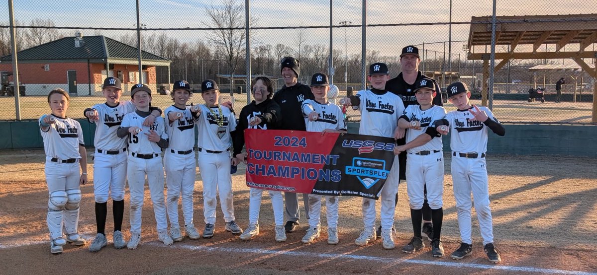 Congrats to Wow Factor - TN Jak 12u on their championship this weekend in Jackson, TN.  4-1 on the way to the Ship!! Well done.  #WowFactorNation #USSSA