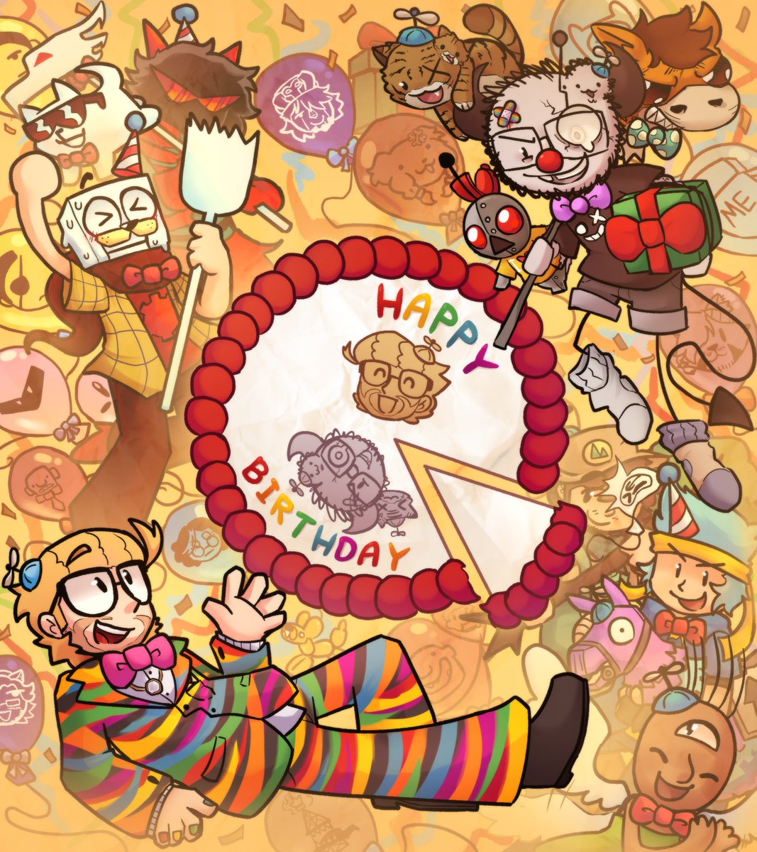 I got to make the art for a new (incredibly self-indulgent) UGFAD lore (and tracks) release!!! Happy birthday to my two favorite contestants of all time in any project :DDD