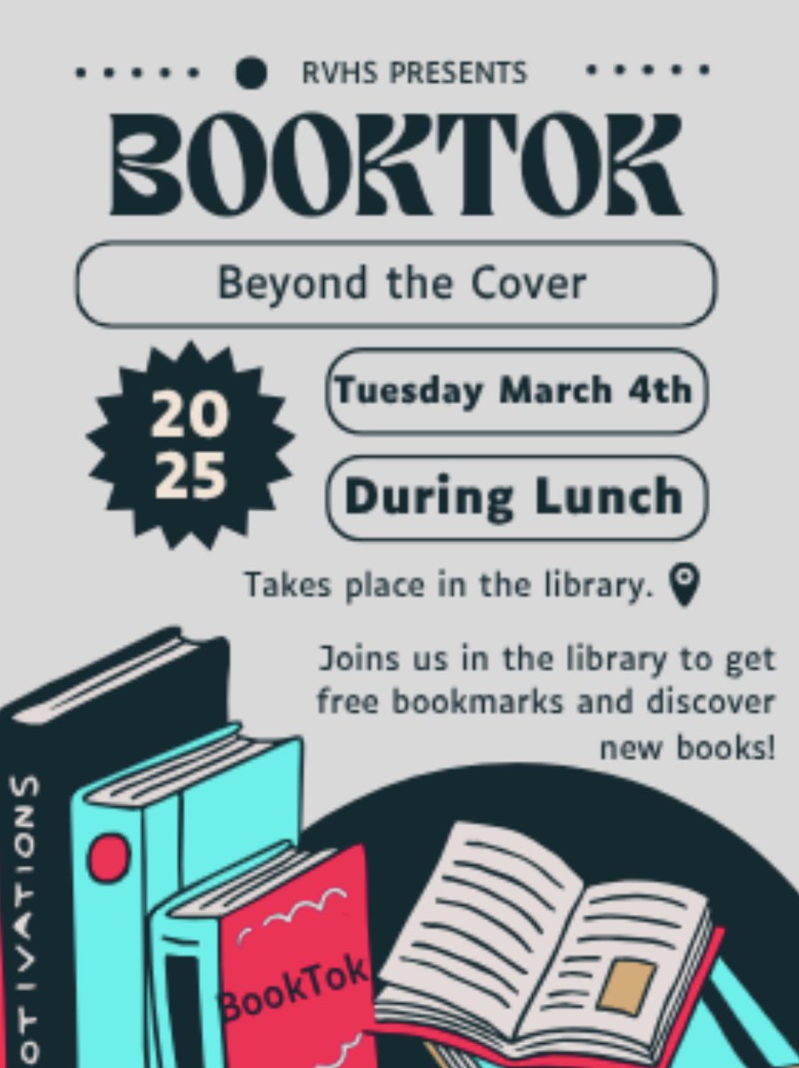 RVHSASBMustangs (@keepingupwithrv) on Twitter photo Mustangs, join us in the Library on Tuesday during lunch for our annual RV Book Tok! Students can take up to two items as well as free bookmarks! 📖 📚 😊 Be sure to check out our Uber Reads section! <a href="/RVHS_Mustangs/">Rancho Verde HS</a> <a href="/RVHSMerilus/">Brunel Merilus</a> Mustangs, join us in the Library on Tuesday during lunch for our annual RV Book Tok! Students can take up to two items as well as free bookmarks! 📖 📚 😊 Be sure to check out our Uber Reads section! <a href="/RVHS_Mustangs/">Rancho Verde HS</a> <a href="/RVHSMerilus/">Brunel Merilus</a>