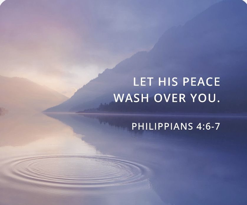 Philippians 4:6-7 says, "Do not be anxious about anything, but in everything by prayer and petition, with thanksgiving, present your requests to God. And the peace of God, which transcends all understanding, will guard your hearts and your minds in Christ Jesus".