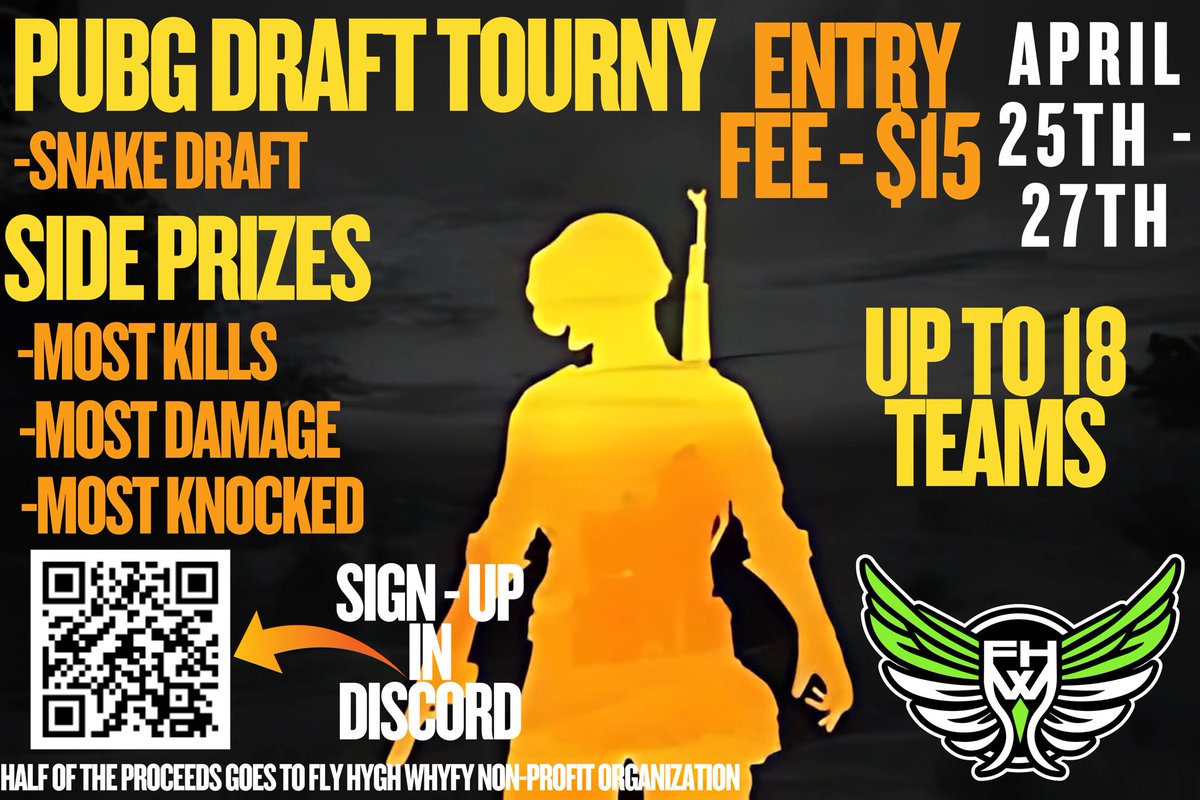 Ayo. A pubg draft tourny on console?! Get signed up! It’ll be a blast and it’s for a good cause!