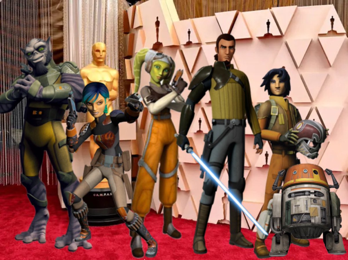 lyss_starkiller's tweet image. The Ghost Crew stuns at the 2025 Oscar’s red carpet (no literally. We asked Sabine to put her blasters away but she won’t)