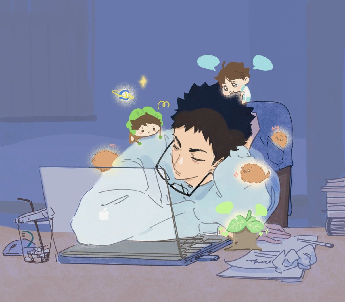zoey_020121's tweet image. #oiiwa #及岩 #IWAIZUMI 
一个人上学的时候：