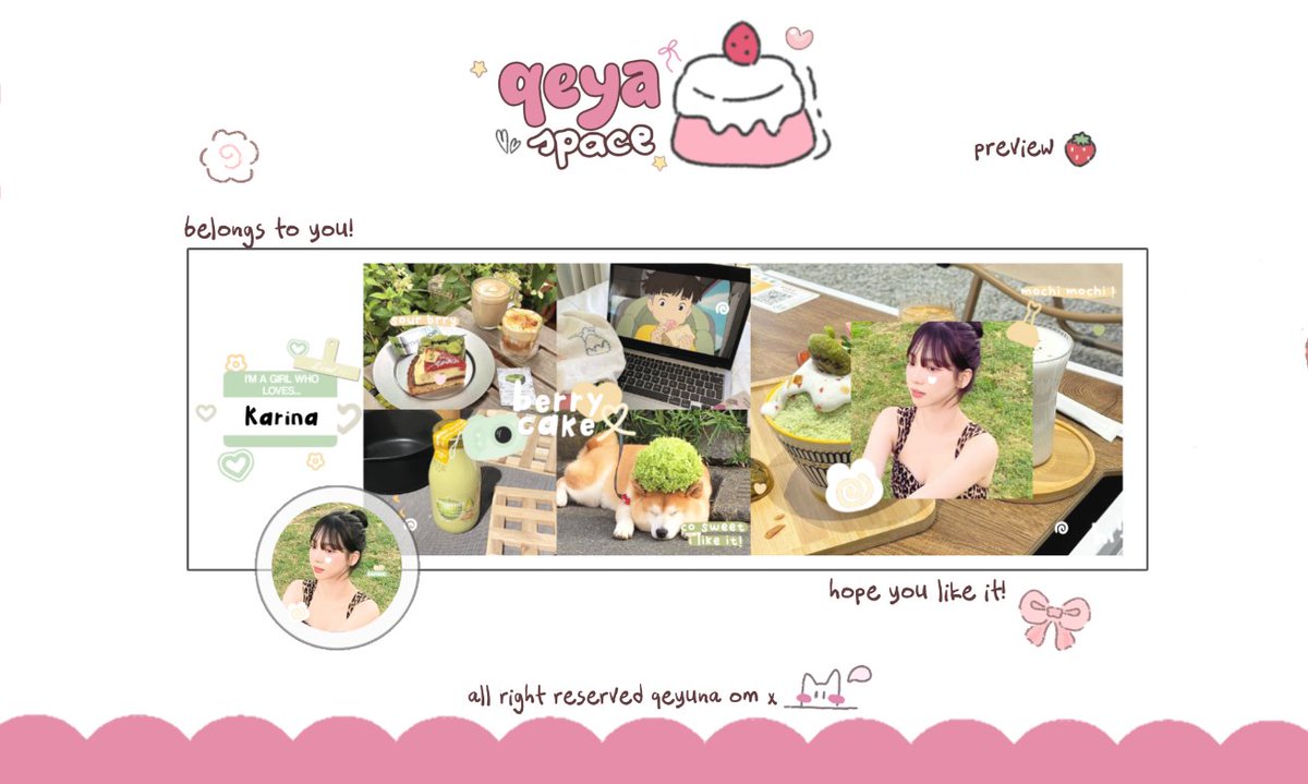hai semuaa 🎀

qeya ada 4 layout free 💌 untuk di bagikan ke teman teman! syaratnya layoutnya wajib di pakai dan juga SO ke qeya dengan doa baik untuk diri km dan akuu 🍓— rep aja code yg km mau (cek alt) ‹3! thank you 💗

#zonauang sfu