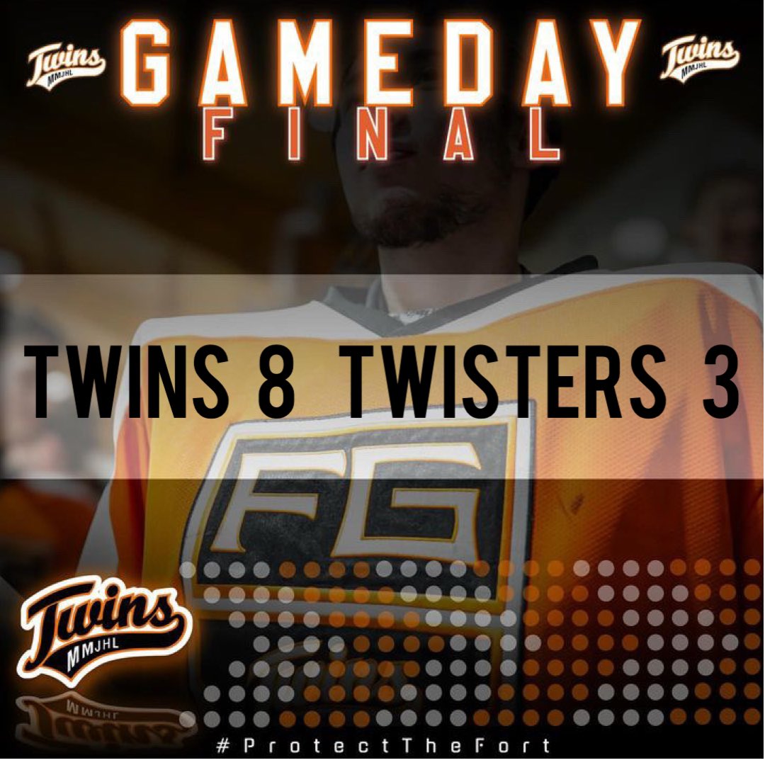 Twins take the W, 8-3 vs <a href="/PV_Twisters/">Pembina Valley Twisters🌪</a> 

That’s 15 in a row! One more home game left in the regular season…

Box score:
mmjhl.ca/box.php?game_i…