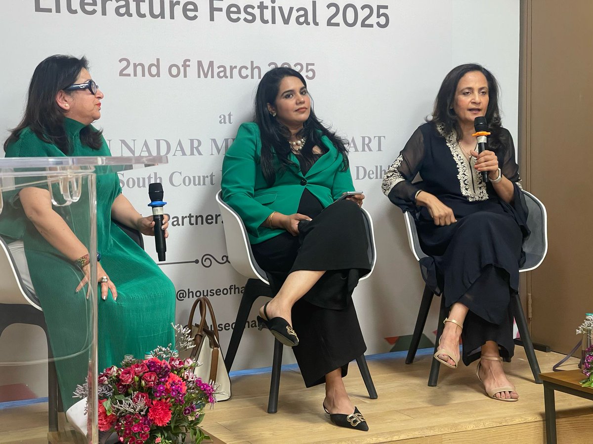 Jaishree Misra (@jaishreemisra) on Twitter photo We look serious but it was lots of fun with @NeetaSree & <a href="/RadikalKitchen/">Radhika Howarth</a> 🤓
Thanks, #HouseOfHarmony for an immaculate litfest. Couldn't ask for a more magnificent setting than <a href="/KNMAIndia/">Kiran Nadar Museum of Art</a>
<a href="/film_worm/">Shantanu Chaudhuri</a> <a href="/harshalisingh/">Harshali Singh</a> 💕 for including me
Fab to meet <a href="/justkanchana/">Get your copy of Until I Find You!!</a> & <a href="/HSriniv12/">Harini Srinivasan</a> too! We look serious but it was lots of fun with @NeetaSree & <a href="/RadikalKitchen/">Radhika Howarth</a> 🤓
Thanks, #HouseOfHarmony for an immaculate litfest. Couldn't ask for a more magnificent setting than <a href="/KNMAIndia/">Kiran Nadar Museum of Art</a>
<a href="/film_worm/">Shantanu Chaudhuri</a> <a href="/harshalisingh/">Harshali Singh</a> 💕 for including me
Fab to meet <a href="/justkanchana/">Get your copy of Until I Find You!!</a> & <a href="/HSriniv12/">Harini Srinivasan</a> too!