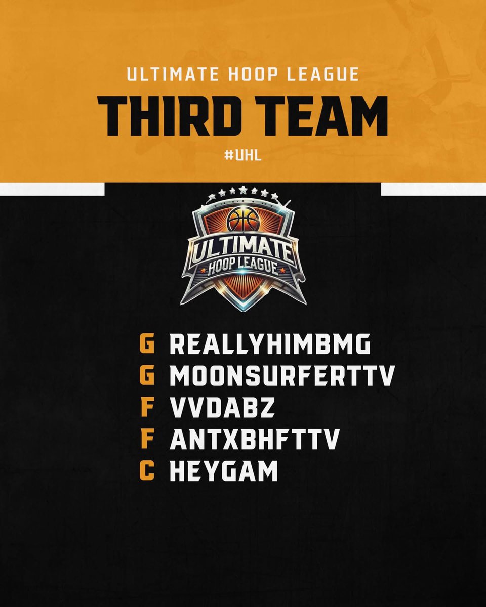 All #UHL Teams 
Best Of The Best, Of The Best in Ultimate Hoop League. CONGRATULATIONS to all players. 

Facebook: facebook.com/share/g/1BBKGa…

Discord: discord.gg/Nanx4rqw9C

#UltimateHoopLeague #NBA2K #NBA2K25 #2K25 #2Kcommunity #2K #2KProAm #Xbox #Playstation