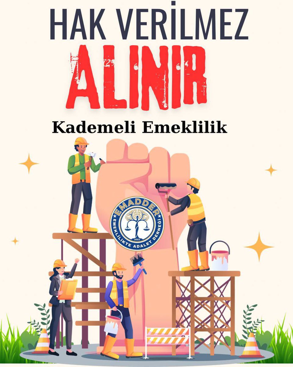 Emeklerimizi, alınterimizi hiç kimse yok sayamaz..

Kademeli Emeklilik lütuf değil HAK"TIR..
Vazgeçmeyeceğiz susmayacağız.
<a href="/EmadDernegi/">EMEKLİLİKTE ADALET DERNEĞİ ⚖️</a>
#TekDerdimizKademe