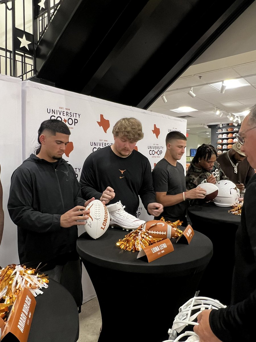 Thank you to those who joined me and my teammates at the <a href="/universitycoop/">University Co-op</a> for a Football Meet &amp; Greet. Every donation made goes back to Course Material Scholarships for students. Hook 'em! @texasonefund