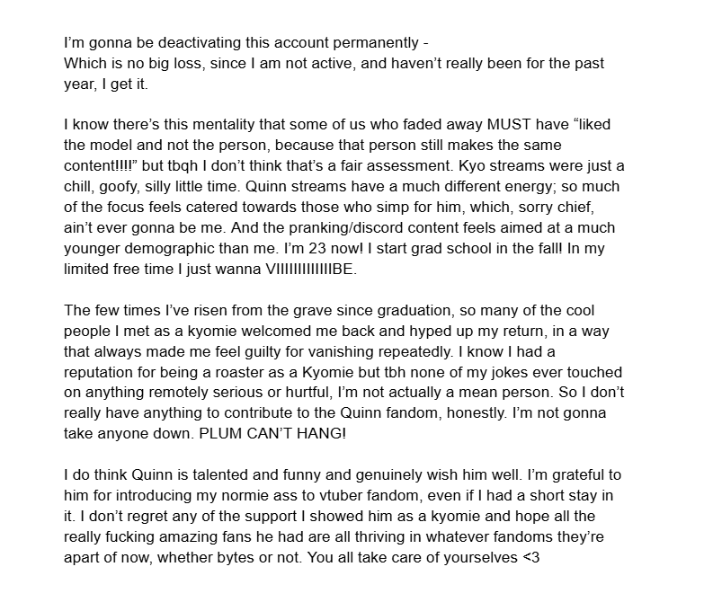 not plum (who?) rising from the dead just to permanently hit the delete button lmao 

I'm gonna deactivate this week but just wanted to say my farewells 🤟