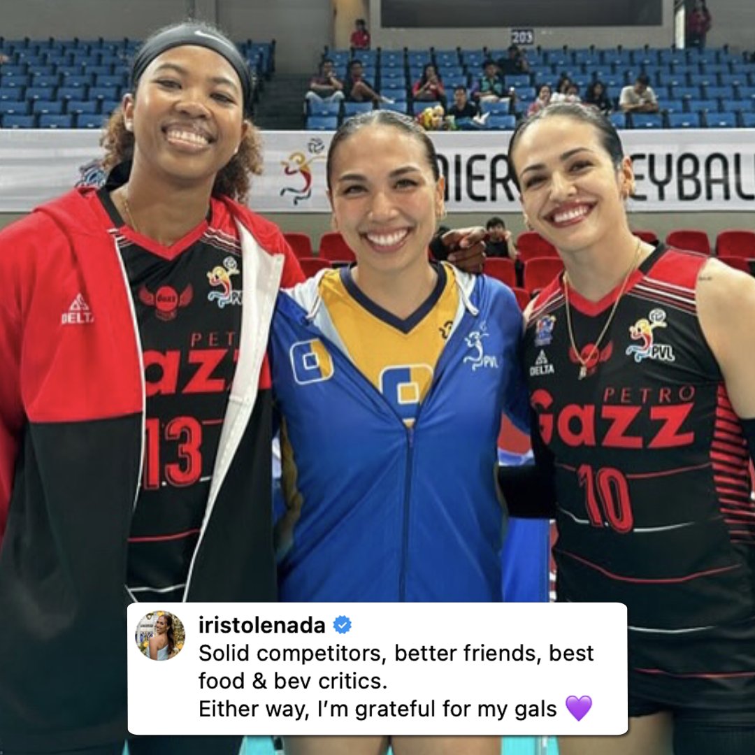 One Sports (@onesportsphl) on Twitter photo HEARTS NEVER SPLIT ❤️💛
They may wear different jerseys, but the friendship between Petro Gazz Angels' MJ Philips, Brooke Van Sickle, and Capital1 Solar Spikers' Iris Tolenada stays unshaken.
#PVL2025 #TheHeartOfVolleyball #OneSports
📸 Instagram | <a href="/iristolenada/">Iris Tolenada</a> HEARTS NEVER SPLIT ❤️💛
They may wear different jerseys, but the friendship between Petro Gazz Angels' MJ Philips, Brooke Van Sickle, and Capital1 Solar Spikers' Iris Tolenada stays unshaken.
#PVL2025 #TheHeartOfVolleyball #OneSports
📸 Instagram | <a href="/iristolenada/">Iris Tolenada</a>