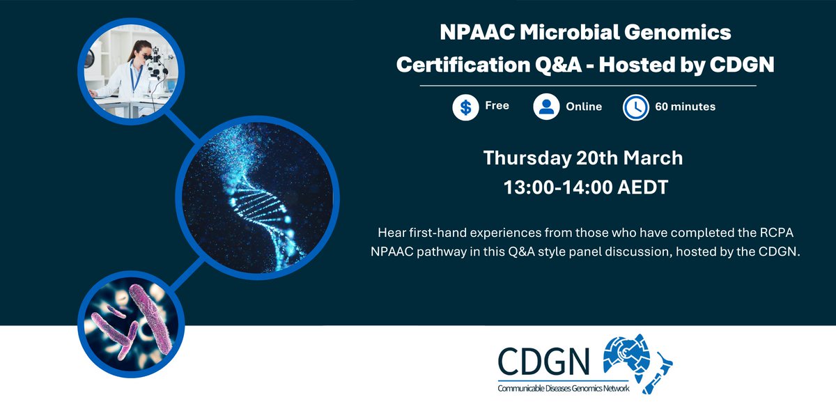 Are you a current or prospective RCPA trainee, and interested in hearing about the experiences of those who previously completed the NPAAC Pathway? If the answer is yes, register for our CDGN hosted Q&amp;A panel discussion held on March 20th, 1-2pm (AEDT): go.unimelb.edu.au/5mq8