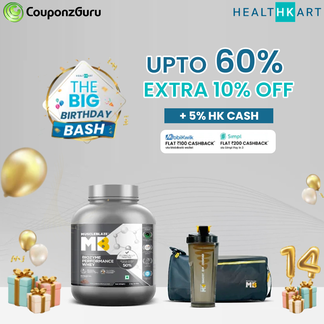 couponzguru's tweet image. Now Get Upto 60% Discount &amp;amp; Extra 10% Coupon Off On Rs.999. Also Get 5% HK Cash &amp;amp; Rs.200 Cashback Via Simpl Pay In 3
#HealthAndWellness #musclebuilding #FreeGifts #BirthdayBashCelebration #exclusive #CouponzGuru