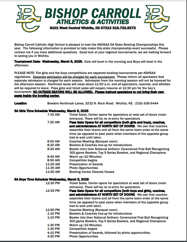 STATE WEEK SCHEDULE &amp; EVENT INFO!